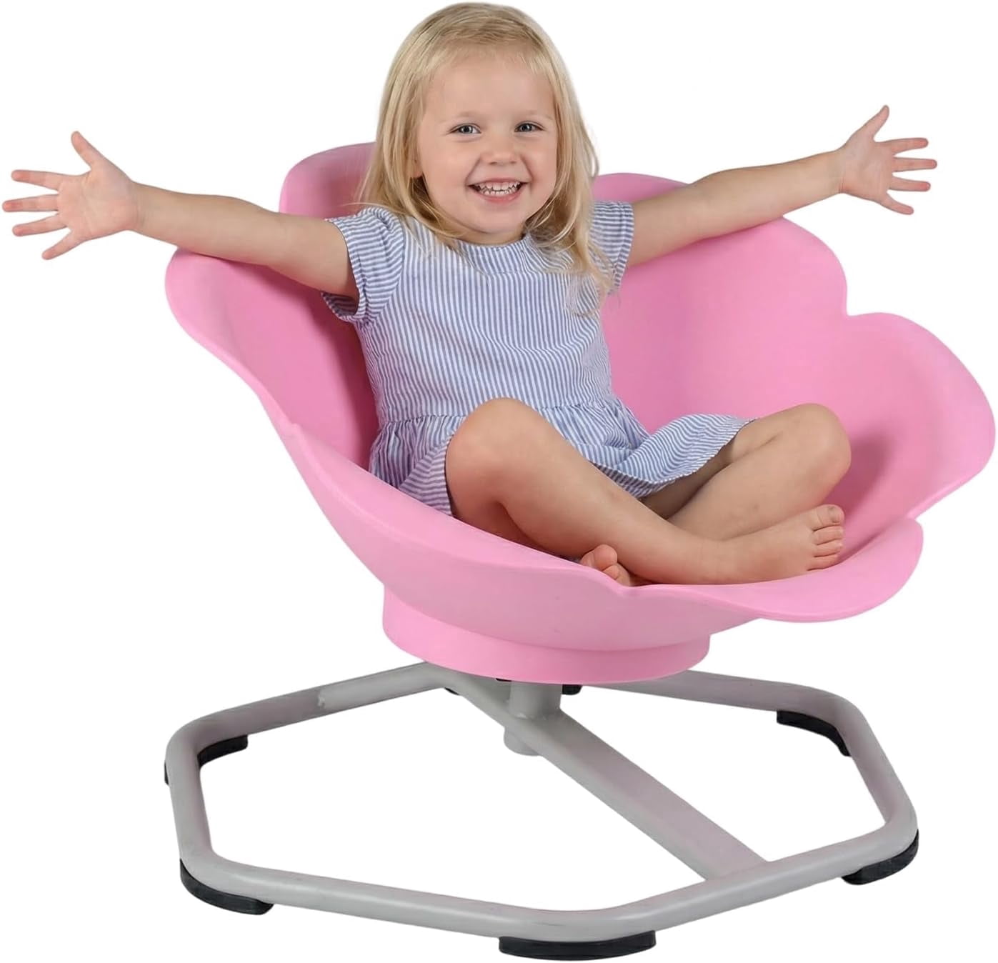OLAKIDS Sensory Spinning Chair, Flower Shape 360° Swivel Seat for Autistic Kids Autism ADHD Children with Non-Slip Design, Sit and Spin Toy for Body Balance Coordination Training