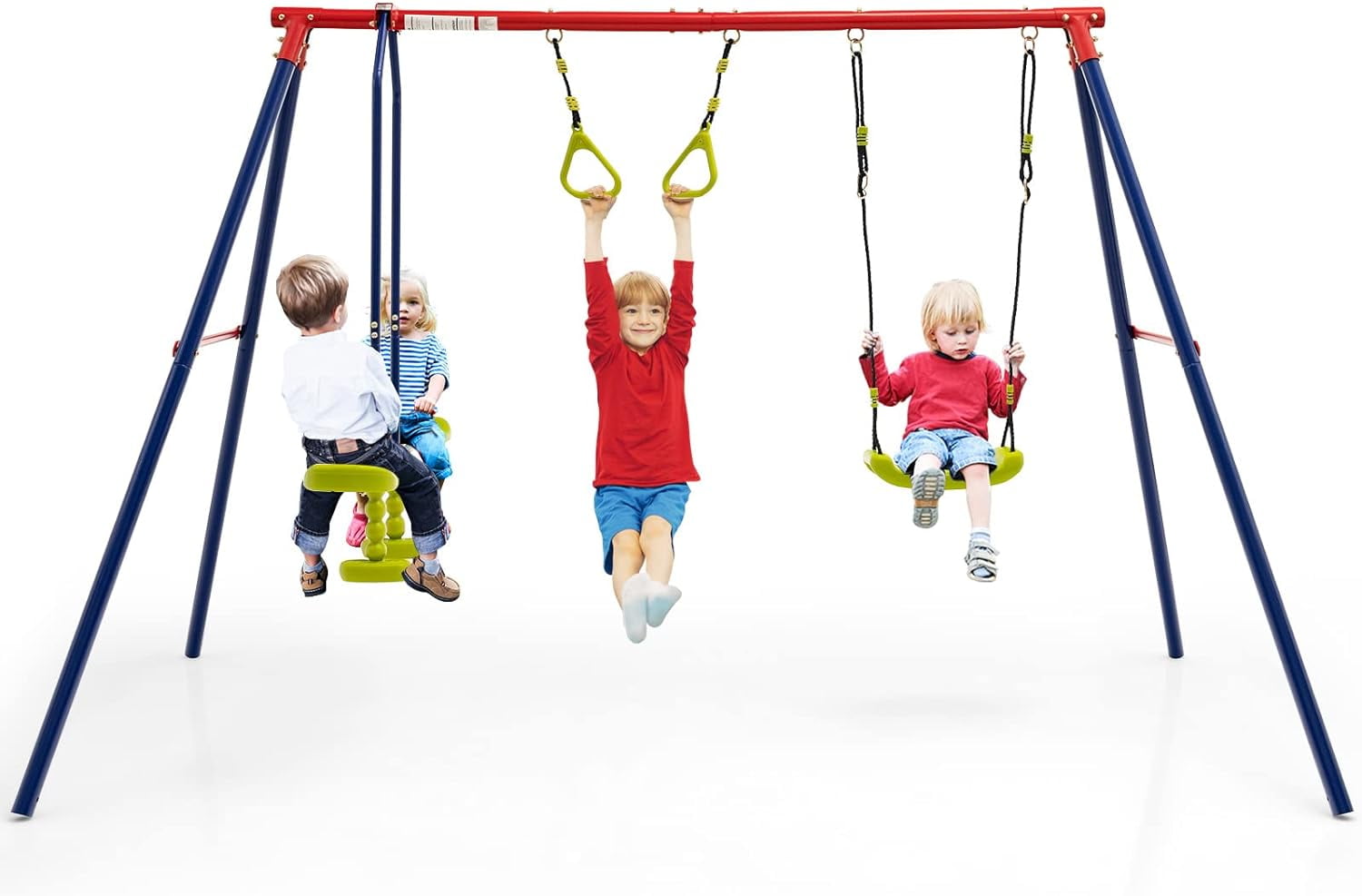 OLAKIDS Swing Sets for Backyard, Outdoor 3 in 1 AFrame Heavy Duty