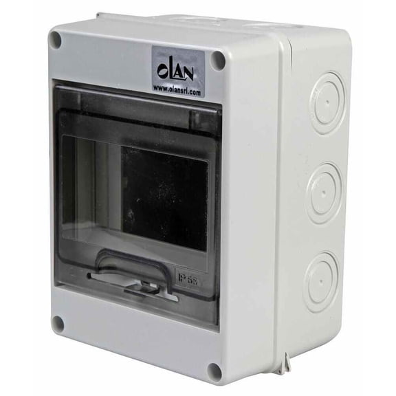 OLAN IP65 ABS 4 Module Wall Mount Enclosure with Transparent Lid 160x120x90mm
