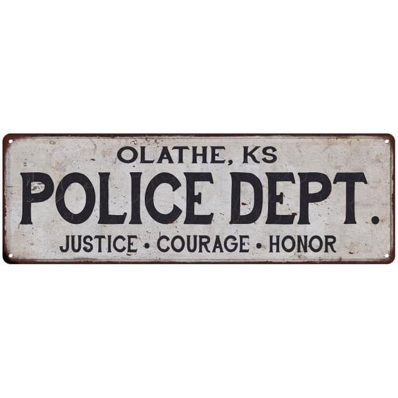 OLATHE, KS POLICE DEPT. Home Decor Metal Sign Gift 6x18 106180012184