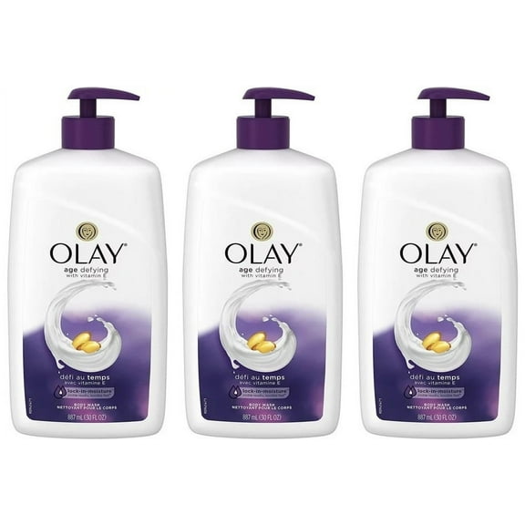 OLAY Age Defying with Vitamin E Body Wash 30 oz (Pack of 3)