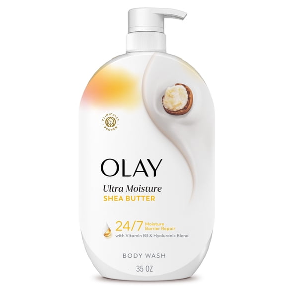 Olay Ultra Moisture Body Wash with Shea Butter, Vitamin B3 and Hyaluronic Blend, 35oz