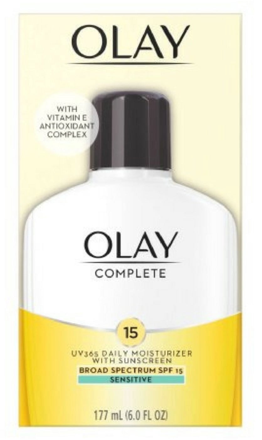 OLAY Complete UV Daily Moisturizer SPF 15, Sensitive Skin, 6 oz (Pack of 2)