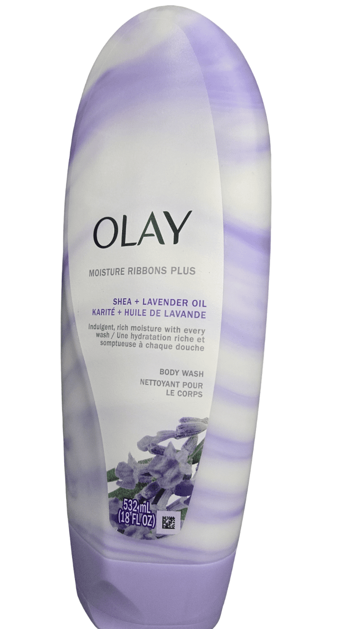 OLAY Essential Oils Ribbons Body Wash, Shea+Lavender Oil 18 oz (Pack of