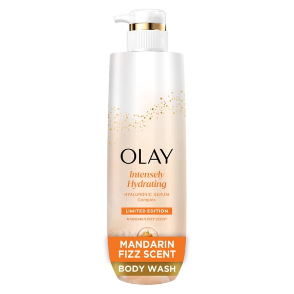 Olay Intensely Hydrating Body Wash with Hyaluronic Serum Complex, Mandarin Fizz Scent, 20 fl oz