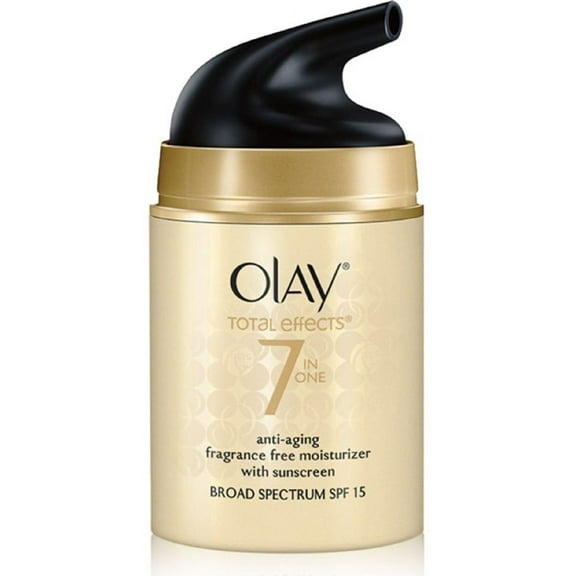 OLAY Total Effects 7-in-1 Anti-Aging Face Moisturizer with SPF 15, Fragrance-Free 1.7 oz (Pack of 4)