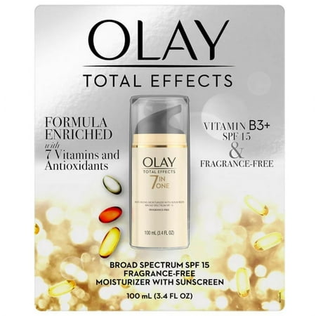 OLAY Total Effects 7-in-1 Moisturizer with Sunscreen SPF 15 Fragrance Free, 3.4 fl oz