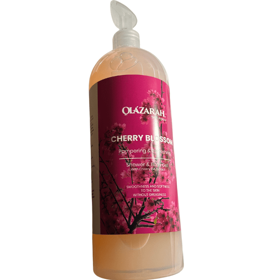 OLAZARAH Skin Aglow Cherry Blossom Pampering & Refreshing Body Wash W/Cherry Oil Extract, 33 Fl. oz