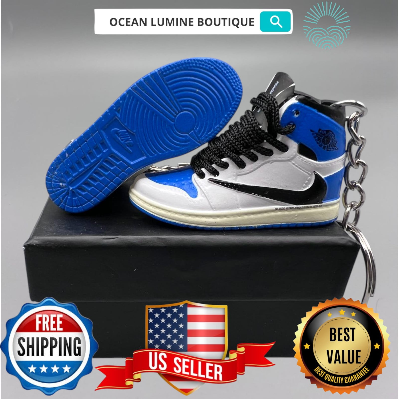 OLB-A Pair of Air Jordan X TS Keyring With Matching Shoe Box｜Great Gift