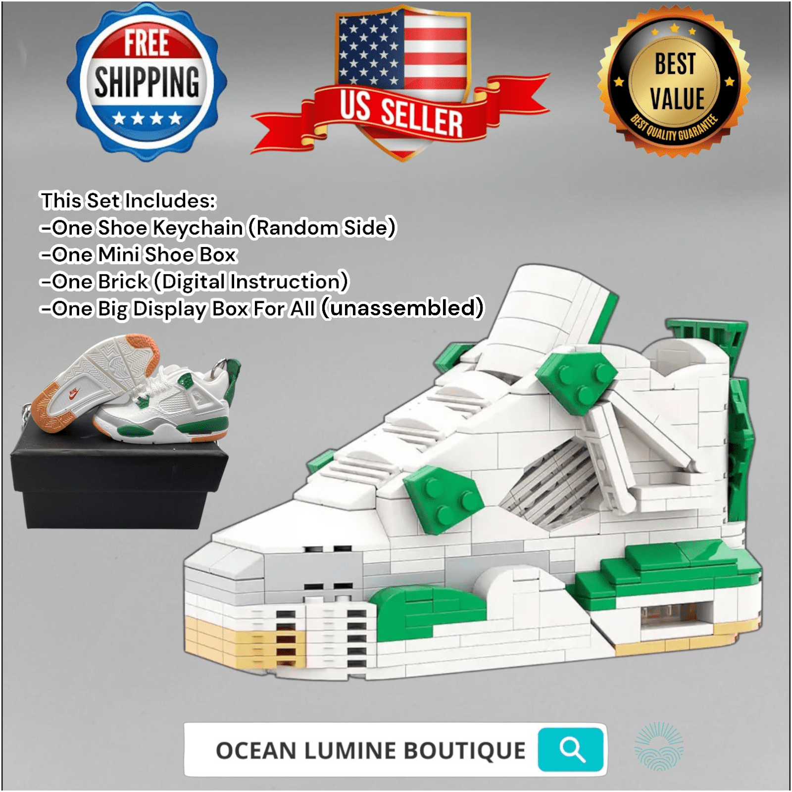 Custom Photo Building Block Keyring Bricks Puzzle Keychain Square Shape