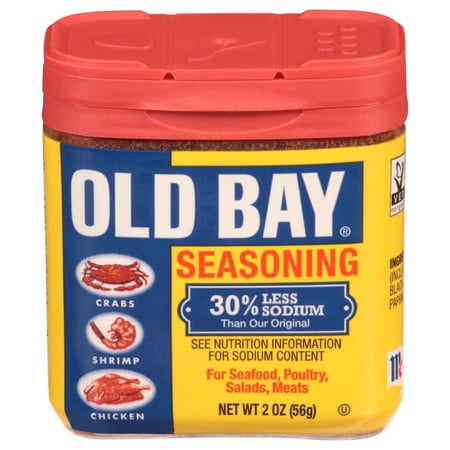 OLD BAY 30% Less Sodium Seasoning, 2 oz Pack Of 12