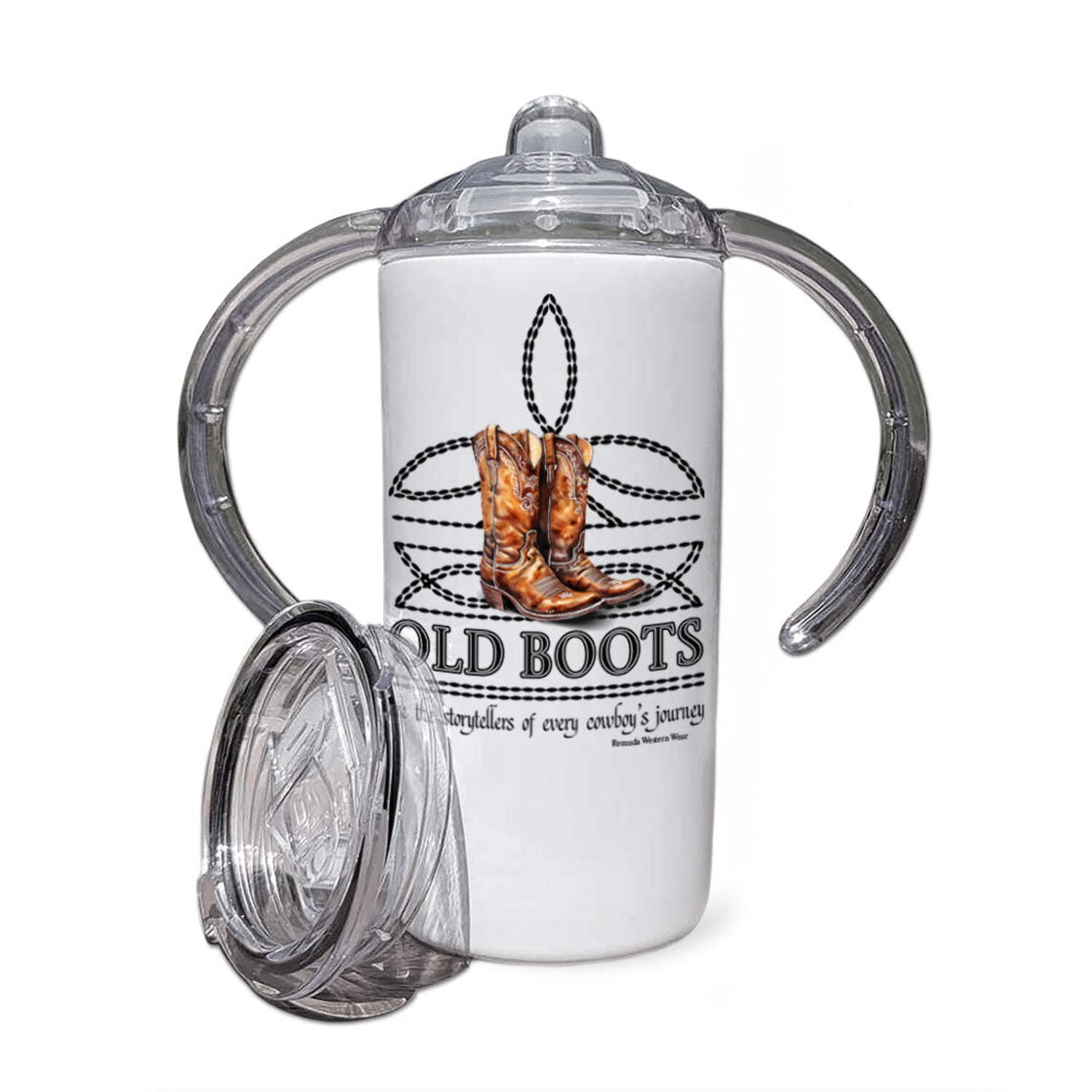 OLD BOOTS - Infant  Toddler Boot Stitch Sippy Cup