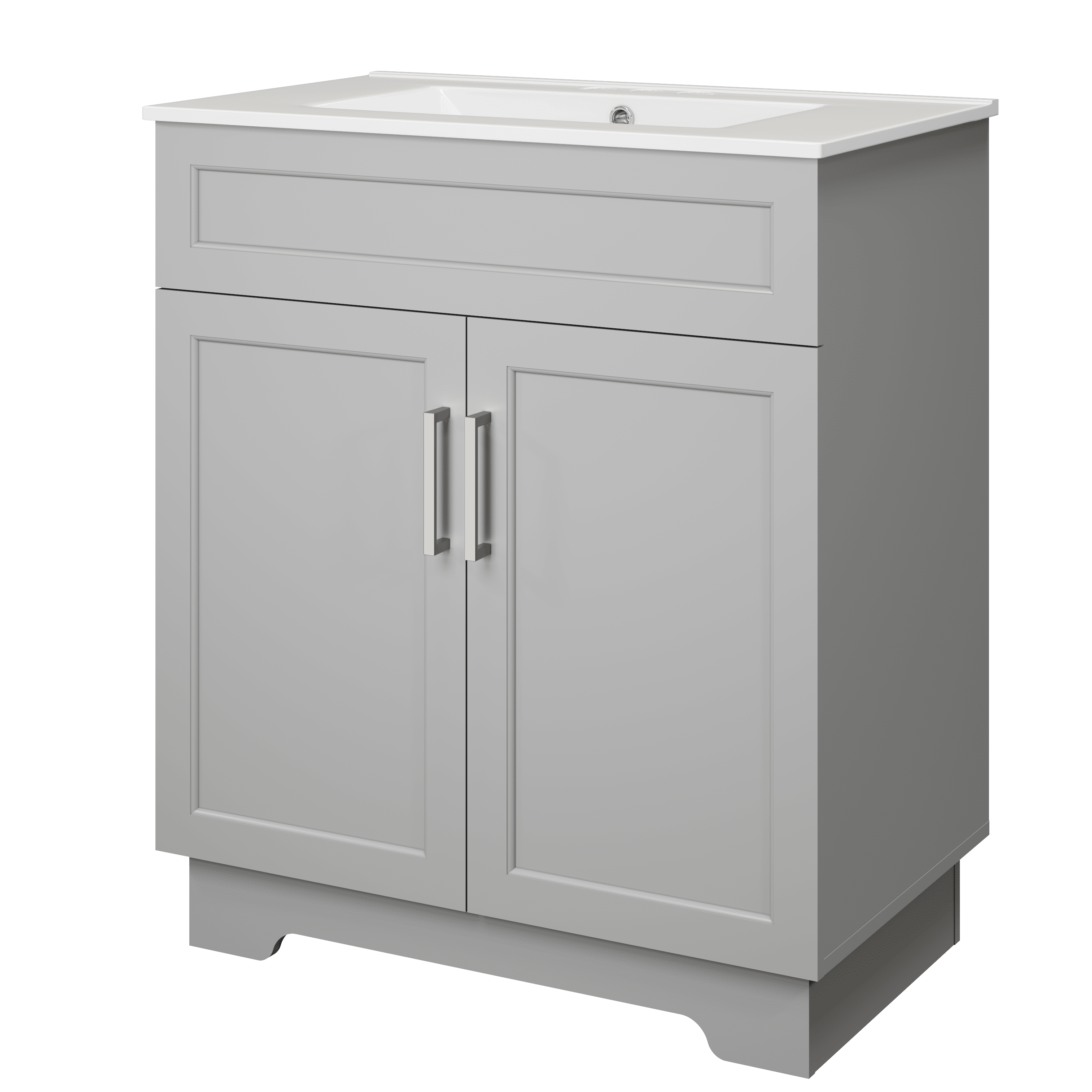 OLD CAPTAIN Bathroom Vanity with Ceramic Sink, Wooden Double Door Bathroom Storage Vanity with ...