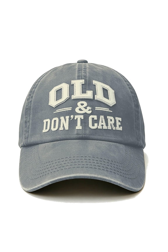 "OLD & DON'T CARE" Adjustable Classic Low Baseball Hat, Nostalgic Fashion Hat Unconstructed Twill Cap for Men Thoughtful Father's Day Gifts