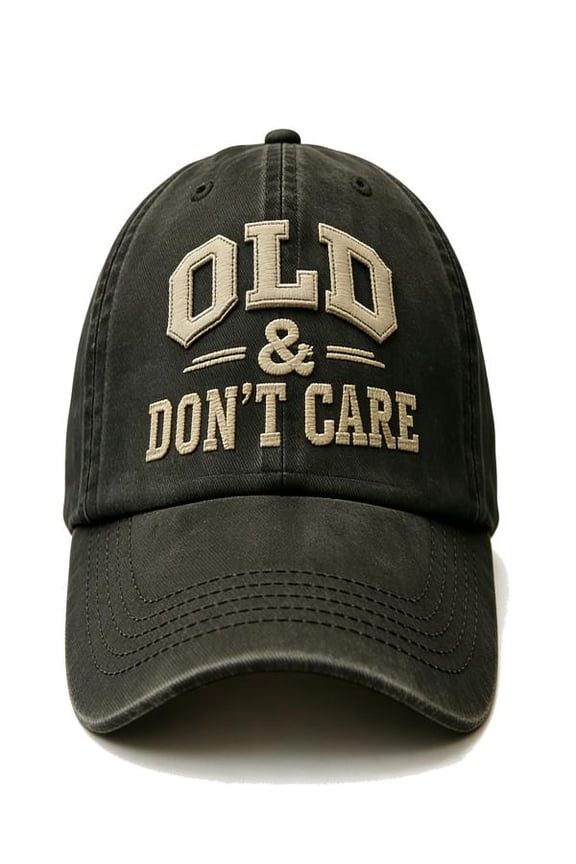 "OLD & DON'T CARE" Adjustable Classic Low Baseball Hat, Nostalgic Fashion Hat Unconstructed Twill Cap for Men Thoughtful Father's Day Gifts