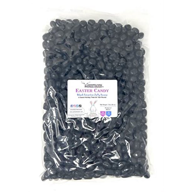 OLD FASHIONED BLACK LICORICE JELLY BEANS, 5 Pounds, Bulk