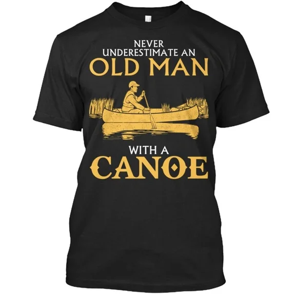 OLD MAN WITH A CANOE Tee T-Shirt Made in the USA Size S to 5XL