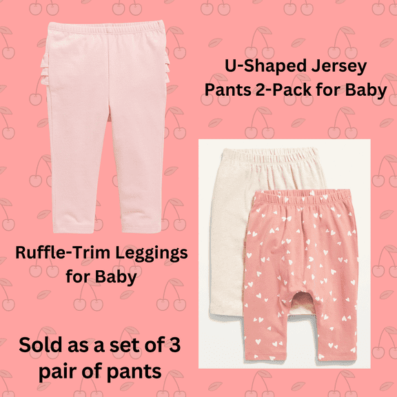 OLD Navy NEW Set of Three Size 18-24 Months Pants for Baby Girl Save on Three