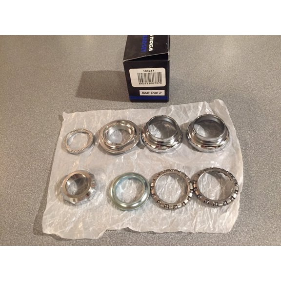 OLD SCHOOL BMX TIOGA BEARTRAP 2 HEADSET CHROME 1" threaded NEW tange gt