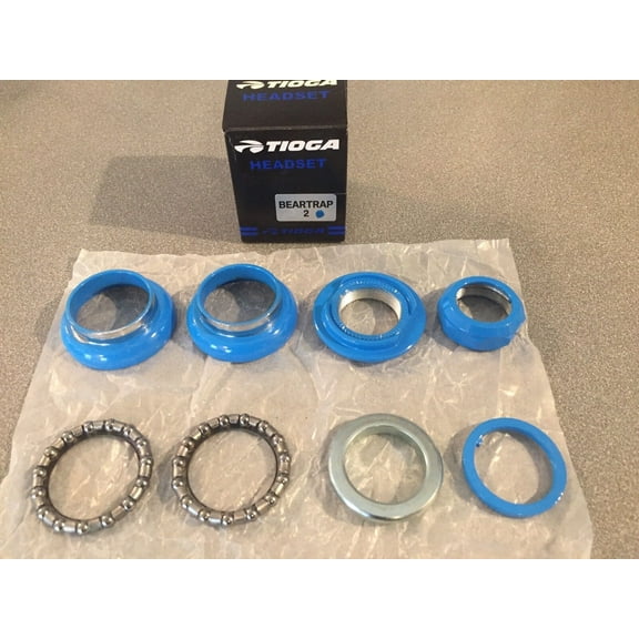 OLD SCHOOL BMX TIOGA BEARTRAP 2 HEADSET GT HAWAIIAN BLUE 1" threaded NEW tange