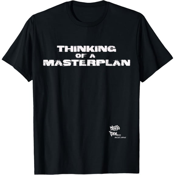 OLD SCHOOL RAP HIP HOP Merch Masterplan Quote 80s Lyric T-Shirt men and women can wear, black, white, gifts