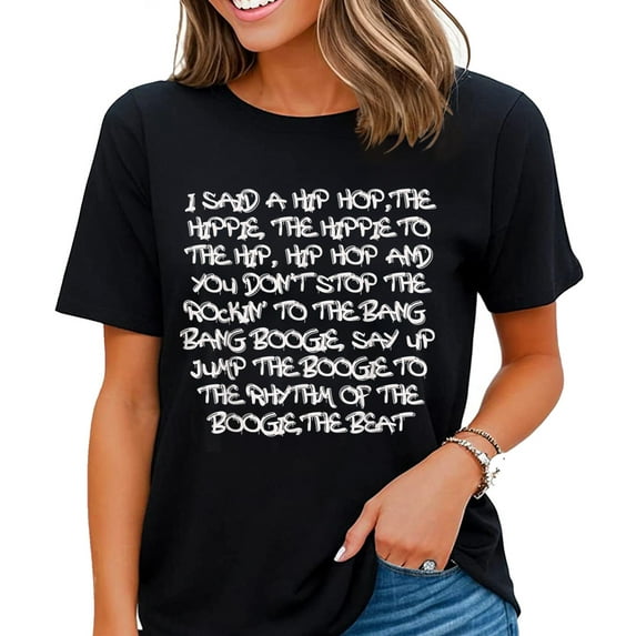 OLD SCHOOL Skool Rap Hip Hop MERCH Lyric Quote 80s Graphic T-Shirt Black 4X-Large