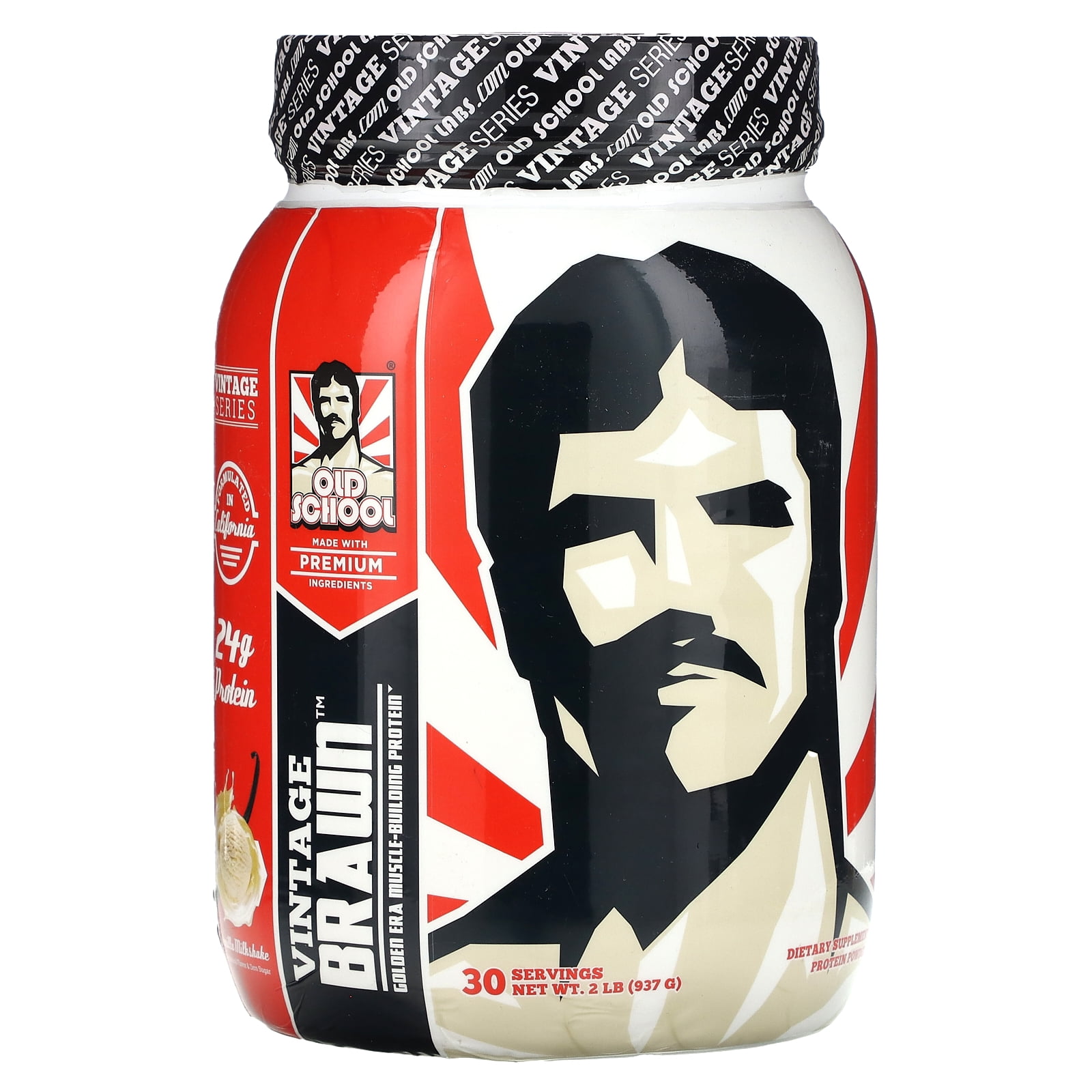 OLD SCHOOL VINTAGE BRAWN All Natural Protein Powder, First Body Sculpting Triple Isolate of Premium, Egg, Milk (Whey & Casein), Beef Protein, Vanilla Milkshake, Zero Sugars