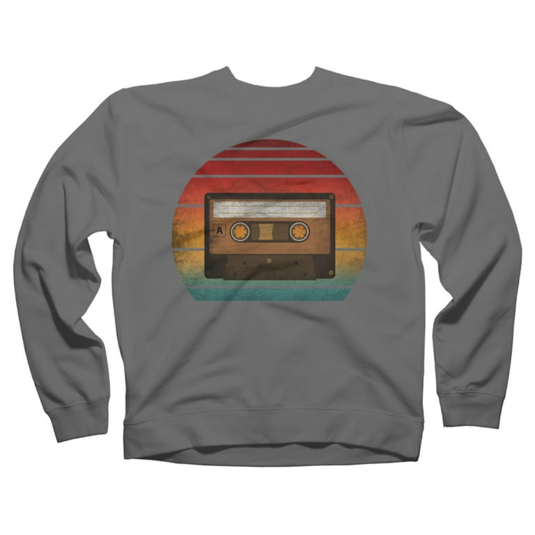 OLD SCHOOL VINTAGE CASSETTE TAPE Athletic Heather Cream Graphic