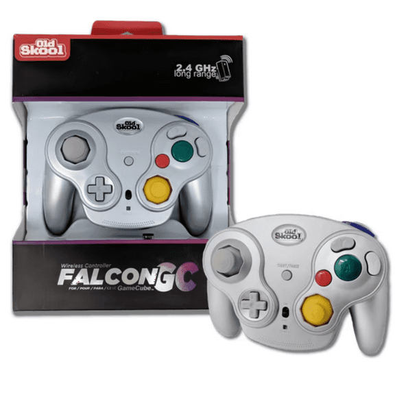 OLD SKOOL FALCON WIRELESS CONTROLLER FOR GAMECUBE - SIlver