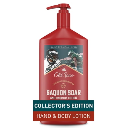Old Spice Hand and Body Lotion for All Skin Types, NFL Collection, Saquon Soar, Santal + Speed, 16oz