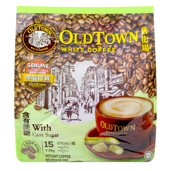 OLD TOWN 3 in 1 Natural Cane Sugar White Coffee 19 Oz (540 g) (15 Sticks X 36 g)