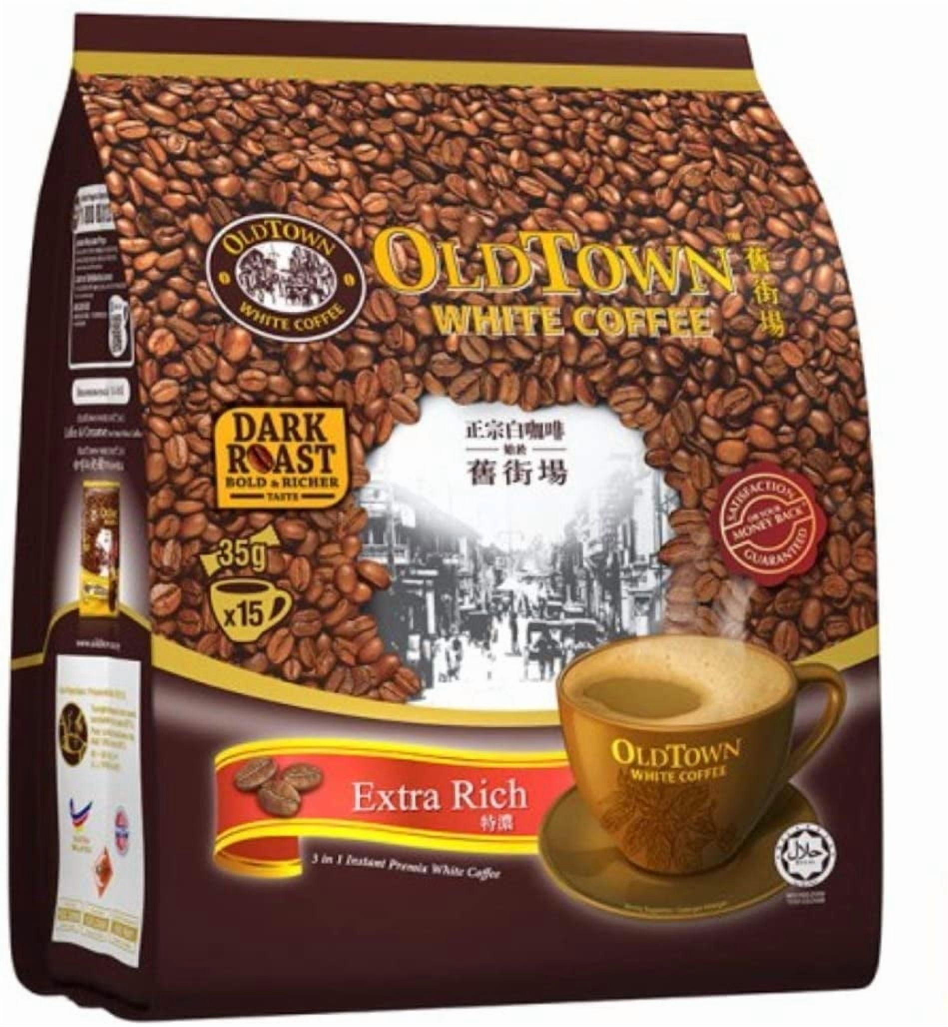 OLD TOWN 3 in 1 White Coffee Extra Rich Flavor Dark Roast 18.5 Oz