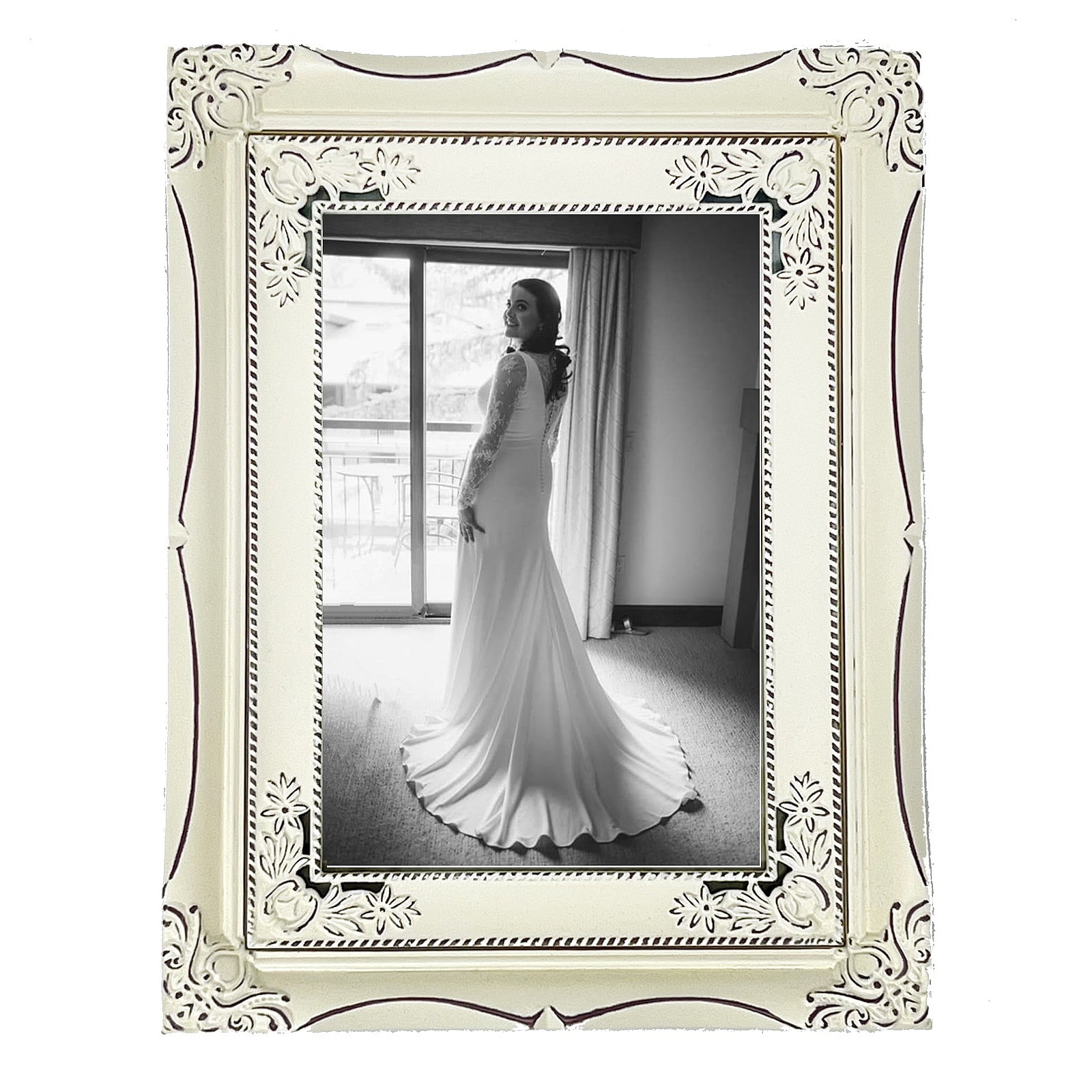 OLD WORLD FLORAL Carved IVORYCREAM Ornate 8x10 frame by Dennis Daniels