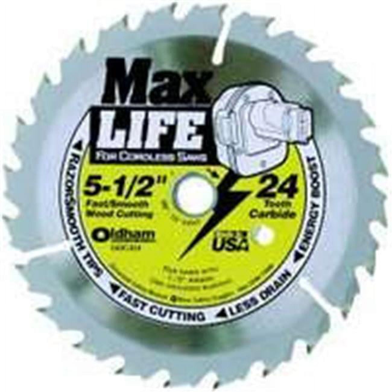OLDHAM 550C424 Circular Saw Blade, 51/2 in Dia, Carbide Cutting Edge