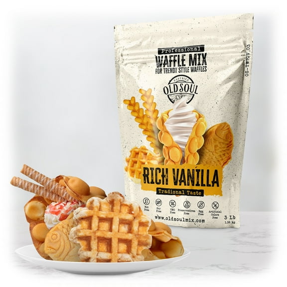 OLDSOUL Trendy Waffle Mix 3 lb | Natural Ingredients | Easy Preparation | Reach Vanilla Flavor