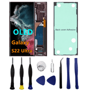 OLED Galaxy S22 Ultra LCD Screen Replacement for Samsung Galaxy S22Ultra 5G Display Touch Screen Digitizer SM-S908U SM-S908U1 Support Fingerprint S-Pen with Red Frame+Back Cover Adhesive+Tools