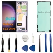 OLED Galaxy S23 Ultra LCD Screen Replacement for Samsung Galaxy S23Ultra 5G Display Touch Screen Digitizer SM-S918U SM-S918U1 Support Fingerprint S-Pen with Purple Frame+Back Cover Adhesive+Tools