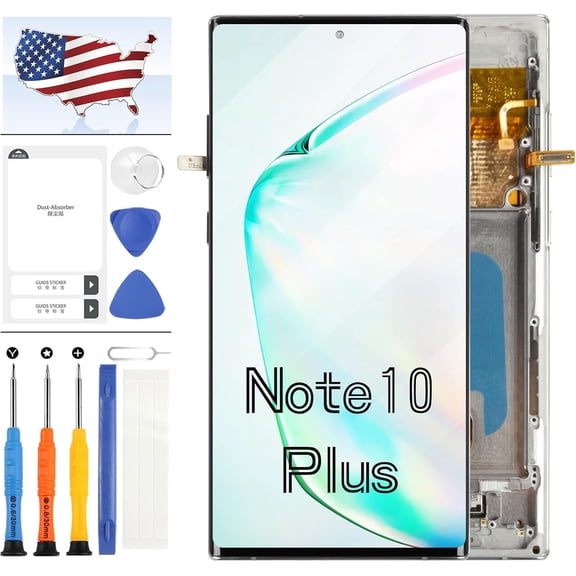 OLED for Samsung Galaxy Note 10 Plus Screen Replacement kit for N975 N975U N975W SM-N975F SM-N975F/DS LCD Display Touch Screen Digitizer Assembly Replacement Repair Parts (Black with Frame)