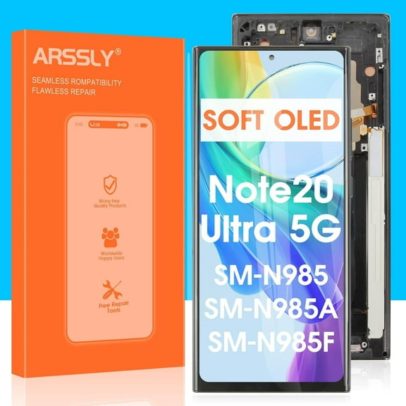 OLED for Samsung Galaxy Note 20 Ultra 5G LCD Display - for Galaxy Note 20 Ultra 5G LCD Touch Screen Replacement SM-N986 N986B N986U Digitizer Assembly with Frame (Only for Soft Version)