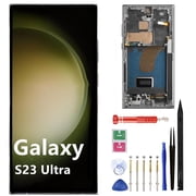 OLED for Samsung Galaxy S23 Ultra Screen Replacement S23ultra 5G S918U S918B/DS S918U1 S918W S918E LCD Display Touch Screen Digitizer Assembly Support Fingerprint and S-Pen with Frame+Tools