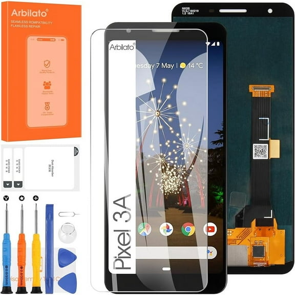 OLED Screen for Google Pixel 3A Screen Replacement for Pixel 3A LCD Screen G020A,G020E,G020B Touch Display Digitizer Assembly Repair PartsBlack with Figerprint Function