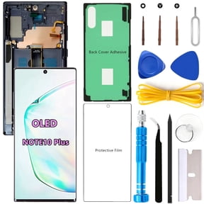 OLED Screen Replacement for Samsung Galaxy NOTE10 Plus 5G for Samsung NOTE10PLUS SM-N975U SM-N976U LCD Display Digitizer Touch Assembly Support Fingerprint S-Pen (Black Frame+Protector+Adhesive+Tools