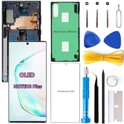 OLED Screen Replacement for Samsung Galaxy NOTE10 Plus 5G for Samsung NOTE10PLUS SM-N975U SM-N976U LCD Display Digitizer Touch Assembly Support Fingerprint S-Pen Black Frame+Protector+Adhesive+Tools