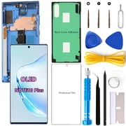 OLED Screen Replacement for Samsung Galaxy NOTE10 Plus 5G for Samsung NOTE10PLUS SM-N975U SM-N976U LCD Display Digitizer Touch Assembly Support Fingerprint S-Pen Blue Frame+Protector+Adhesive+Tools