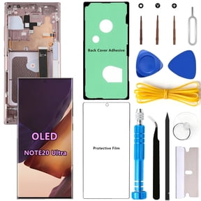 OLED Screen Replacement for Samsung Galaxy NOTE20 Ultra 5G for Samsung NOTE20Ultra SM-N986U SM-N986U1 LCD Display Digitizer Touch Support Fingerprint S-Pen (Bronze Frame+Protector+Adhesive+Tools)