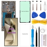 OLED Screen Replacement for Samsung Galaxy S24 Ultra 5G for Samsung S24Ultra SM-S928U SM-S928U1 LCD Display Digitizer Touch Assembly Support Fingerprint S-Pen Gold Frame+Protector+Adhesive+Tools