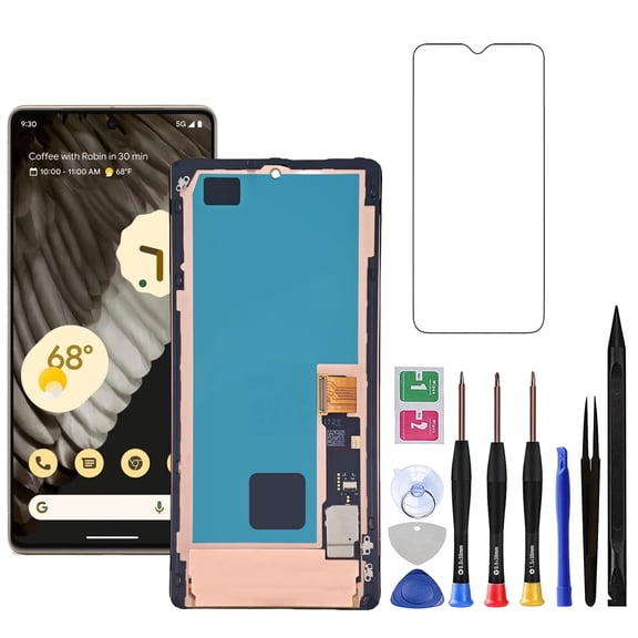 OLED Screen Replacement for Google Pixel 7 Pro with Frame - Touch Screen Display Assembly & Fingerprint Function Supported, GP4BC / GE2AE