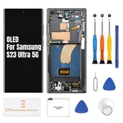 OLED Screen Replacement for Samsung Galaxy S23 Ultra 5G SM-S918U SM-S918U1 LCD Display Digitizer Touch Assembly Support Fingerprint S-Pen