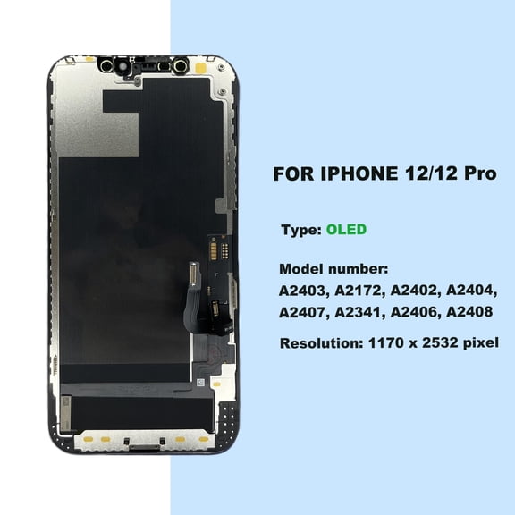 OLED Screen Replacement part For iPhone 12/12 Pro [not an LCD screen] 6.1-inch 3D Touch Full HD display with touchscreen