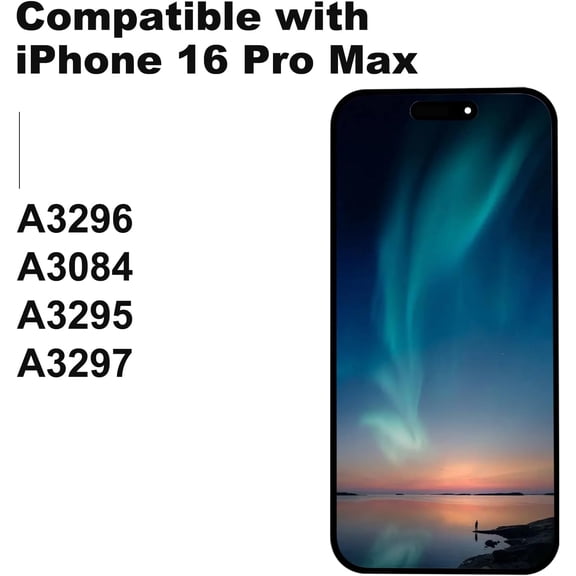 Soft OLED Screen For iPhone 16 Pro Max (Non-LCD), 6.1-inch Full Retina Display with Touchscreen Digitizer Frame Assembly
